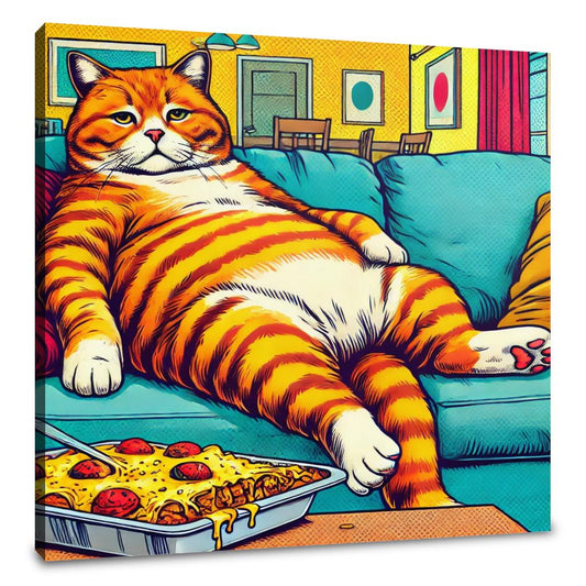 Vibrant Feline Pop Canvas - Main Image
