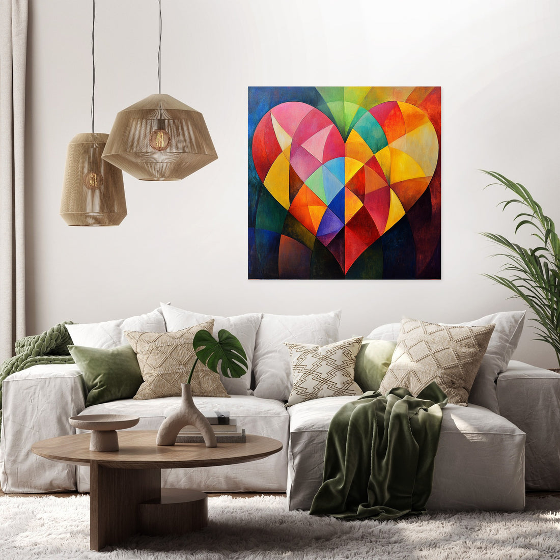 Geometric Heart Canvas - Secondary Image 2