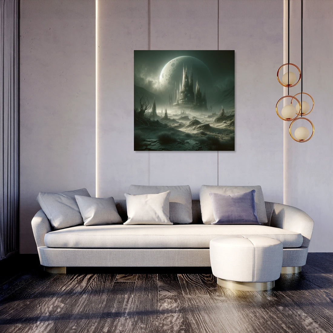 Ancient Relics Under Moonlight Canvas - Secondary Image