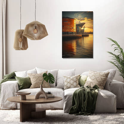 Cardiff Twilight Canvas - Secondary Image 2