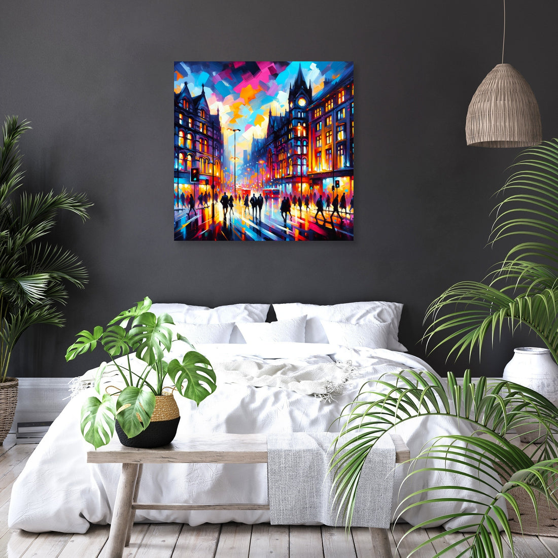 Manchester Oxford Road Twilight Canvas - Secondary Image 6