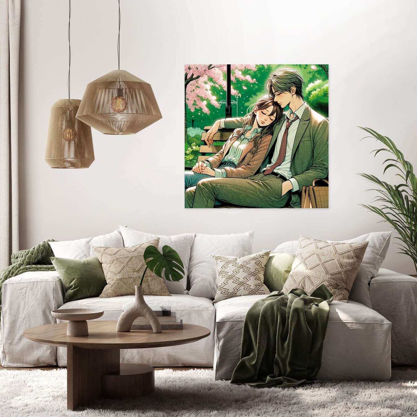 Cherry Blossom Embrace Canvas - Secondary Image 2