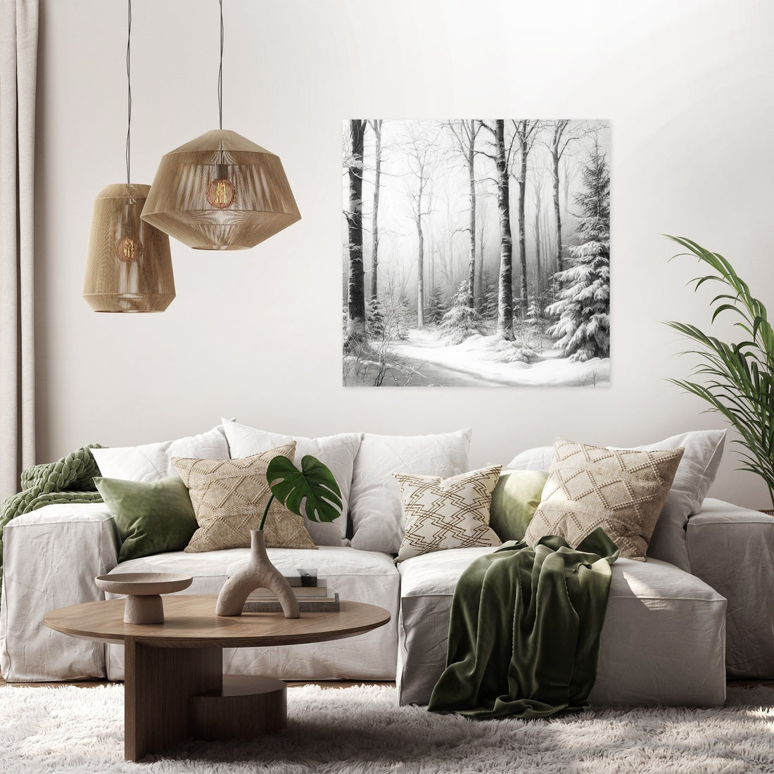 Winter's Quiet Sketch Canvas - Secondary Image 2