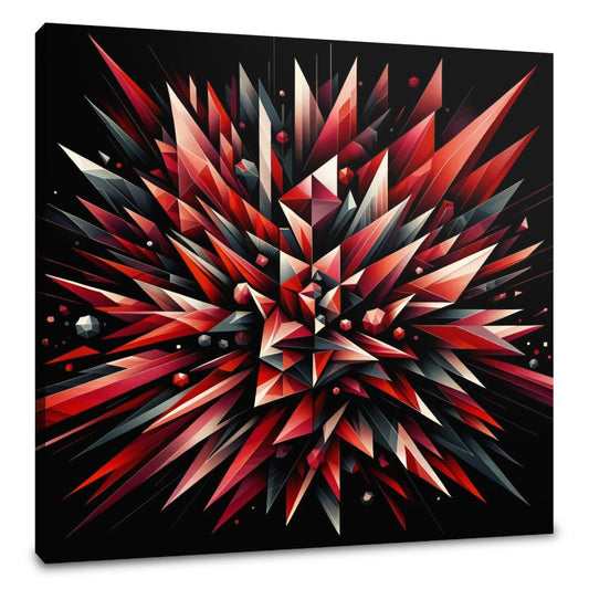 Fiery Embrace: Geometric Passion Canvas - Main Image