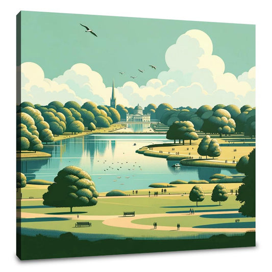 London Hyde Park Minimalist Tranquility Canvas - Main Image