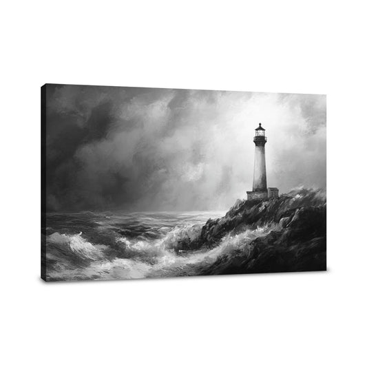 Monochrome Beacon Coast Canvas - Main Image
