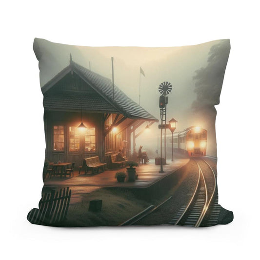Dawn's Quiet Station Cotton Cushion - Main Image