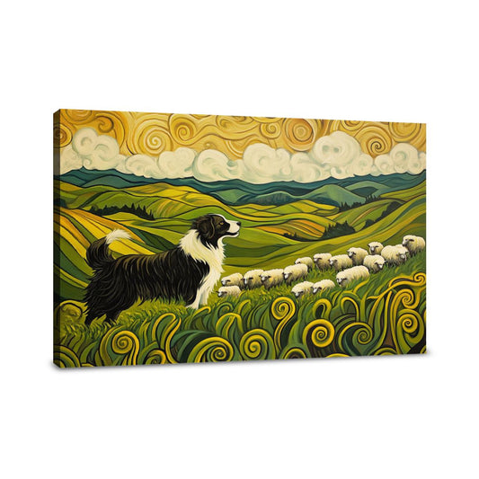 Energetic Border Collie Canvas - Main Image