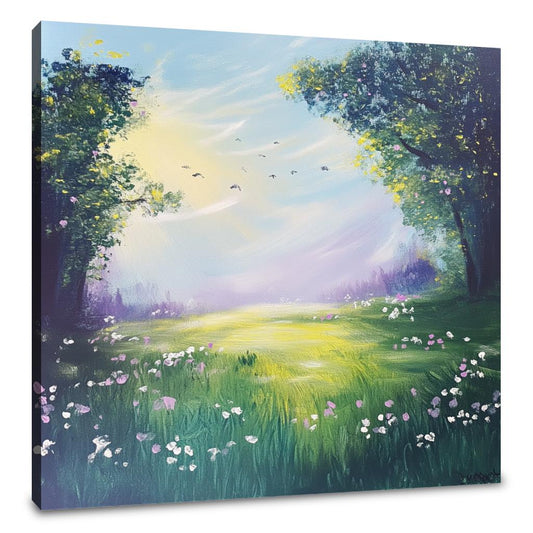 Morning Mist Meadow Canvas - Main Image