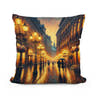Rainy Evening Romance Cotton Cushion - Main Image