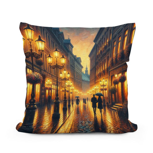 Rainy Evening Romance Cotton Cushion - Main Image