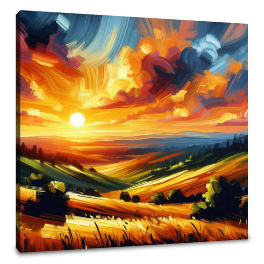 Radiant Sunset Hills Canvas - Main Image
