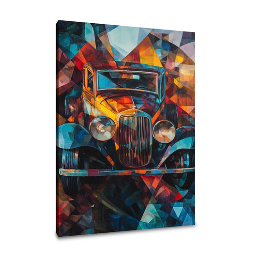Geometric Vintage Car Canvas - Main Image