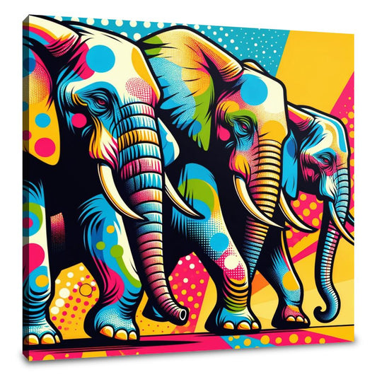 Elephant Pop Art Spectacle Canvas - Main Image