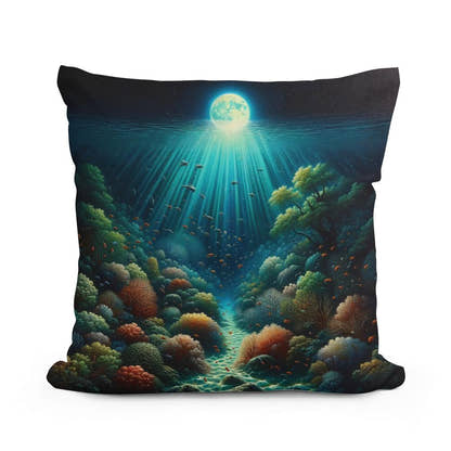 Moonlit Reef Cotton Cushion - Main Image