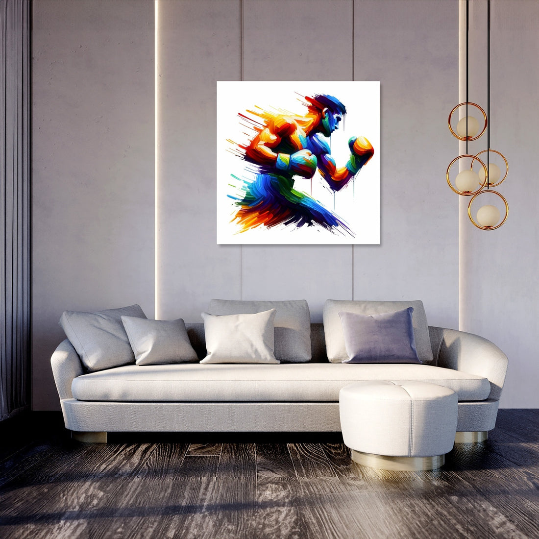 Pugilist's Colorful Impact Canvas - Secondary Image