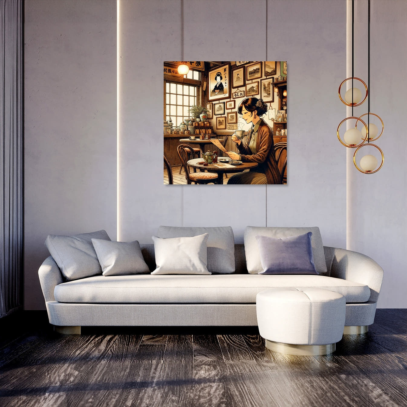 Nostalgic Café Moment Canvas - Secondary Image