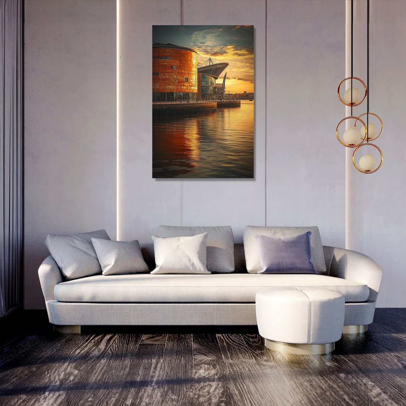 Cardiff Twilight Canvas - Secondary Image