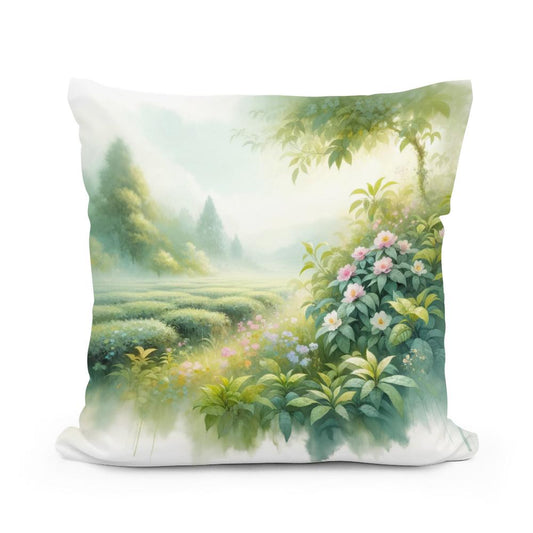 Tranquil Teagarden Cotton Cushion - Main Image