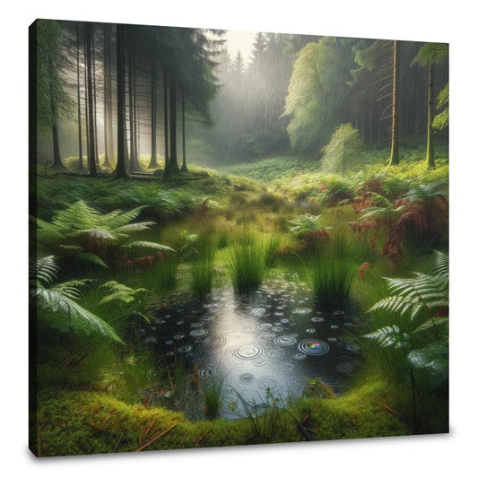 Rainy Forest Clearing Canvas - Main Image