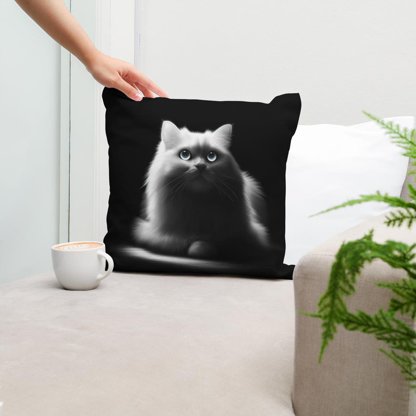 Luminous Whiskers Cotton Pillow - Secondary Image 5