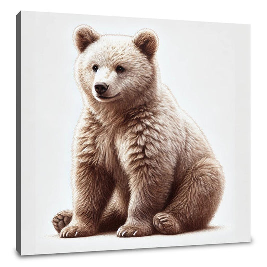 Whimsical Bear Sitting Canvas - Main Image