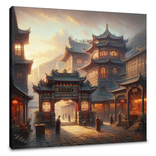 Dawn at Man Mo Temple Canvas - Main Image