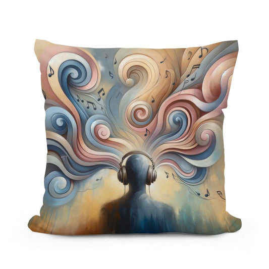 Sonic Serenity Cotton Pillow - Main Image