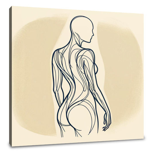 Elegance in Line: Human Contours Canvas - Main Image