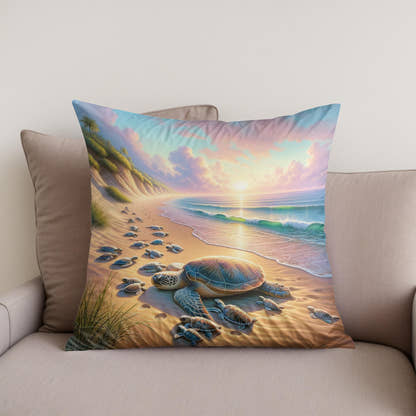 Turtle Haven Dawn Cotton Cushion - Secondary Image