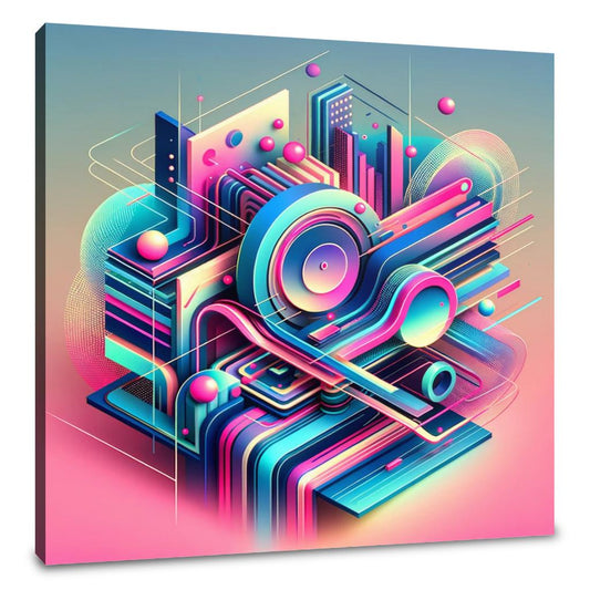A Neon Abstract Symphony Canvas - Main Image