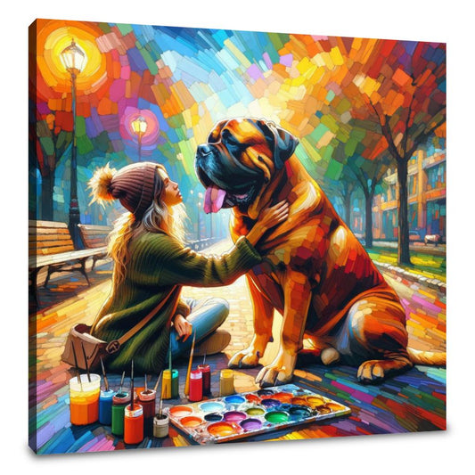 Joyful Bond Bullmastiff Canvas - Main Image