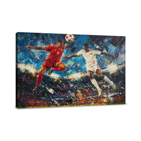 Football Aerial Duel Canvas - Main Image