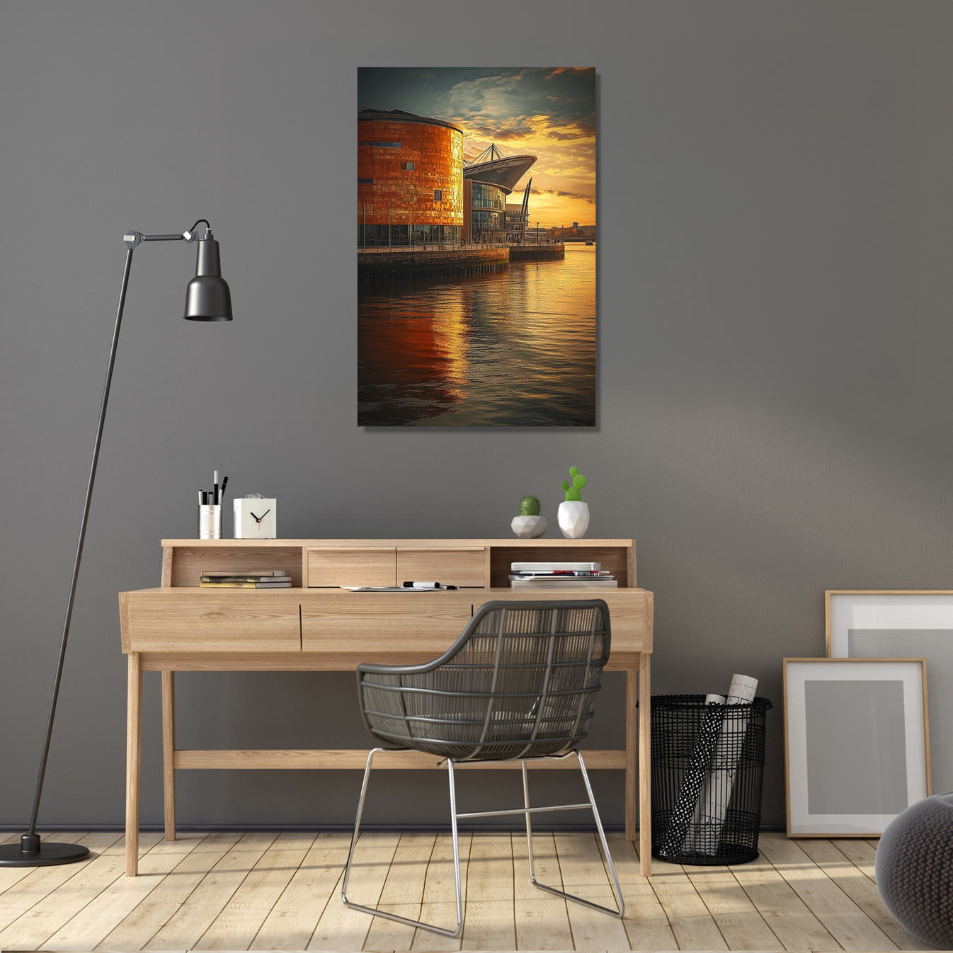 Cardiff Twilight Canvas - Secondary Image 5