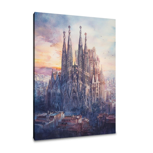 Sunset Serenity at Sagrada Familia Canvas - Main Image