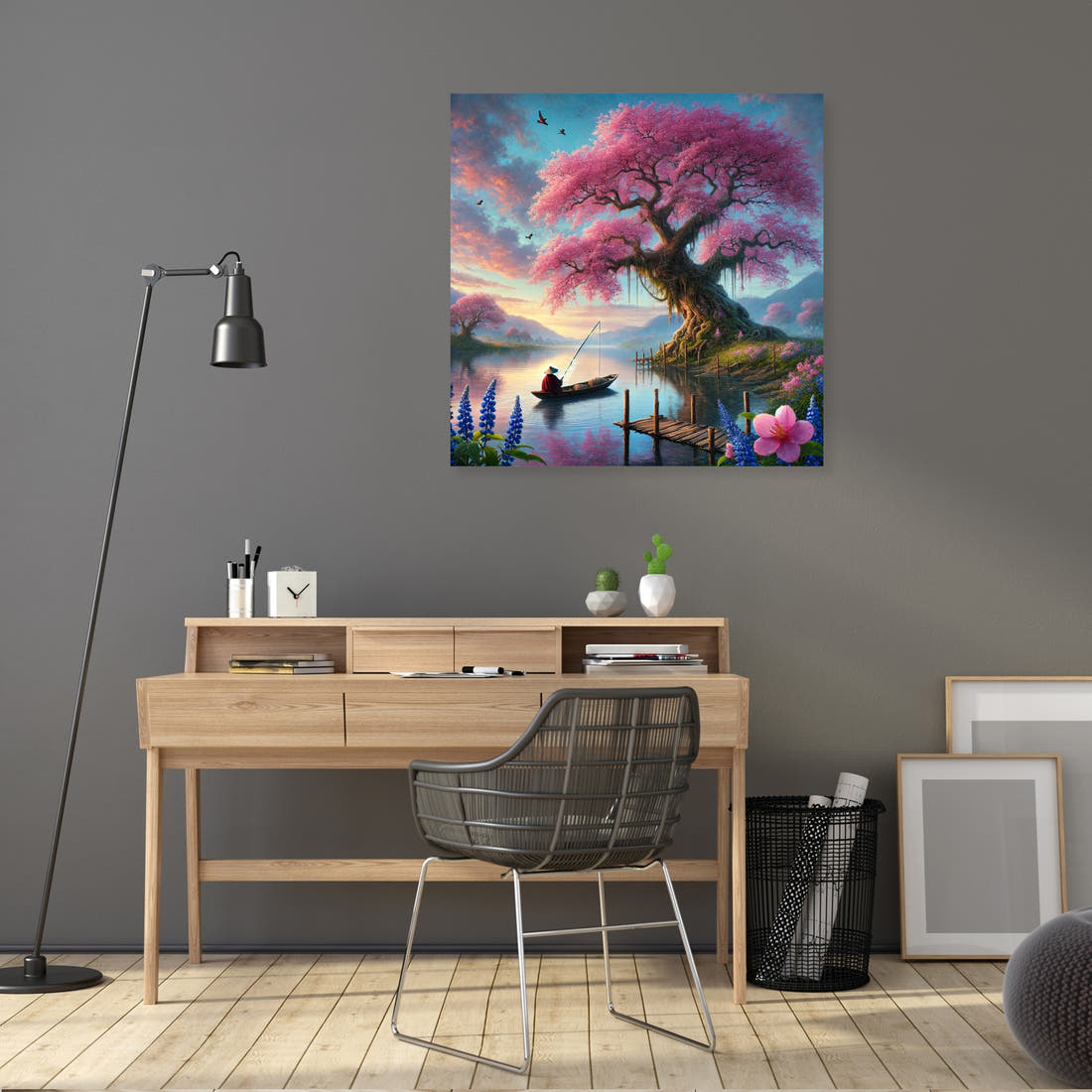 Tranquil Blossom Lake Canvas - Secondary Image 5