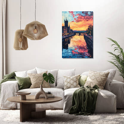 Nostalgic Sunset Over Inverness Canvas - Secondary Image 2