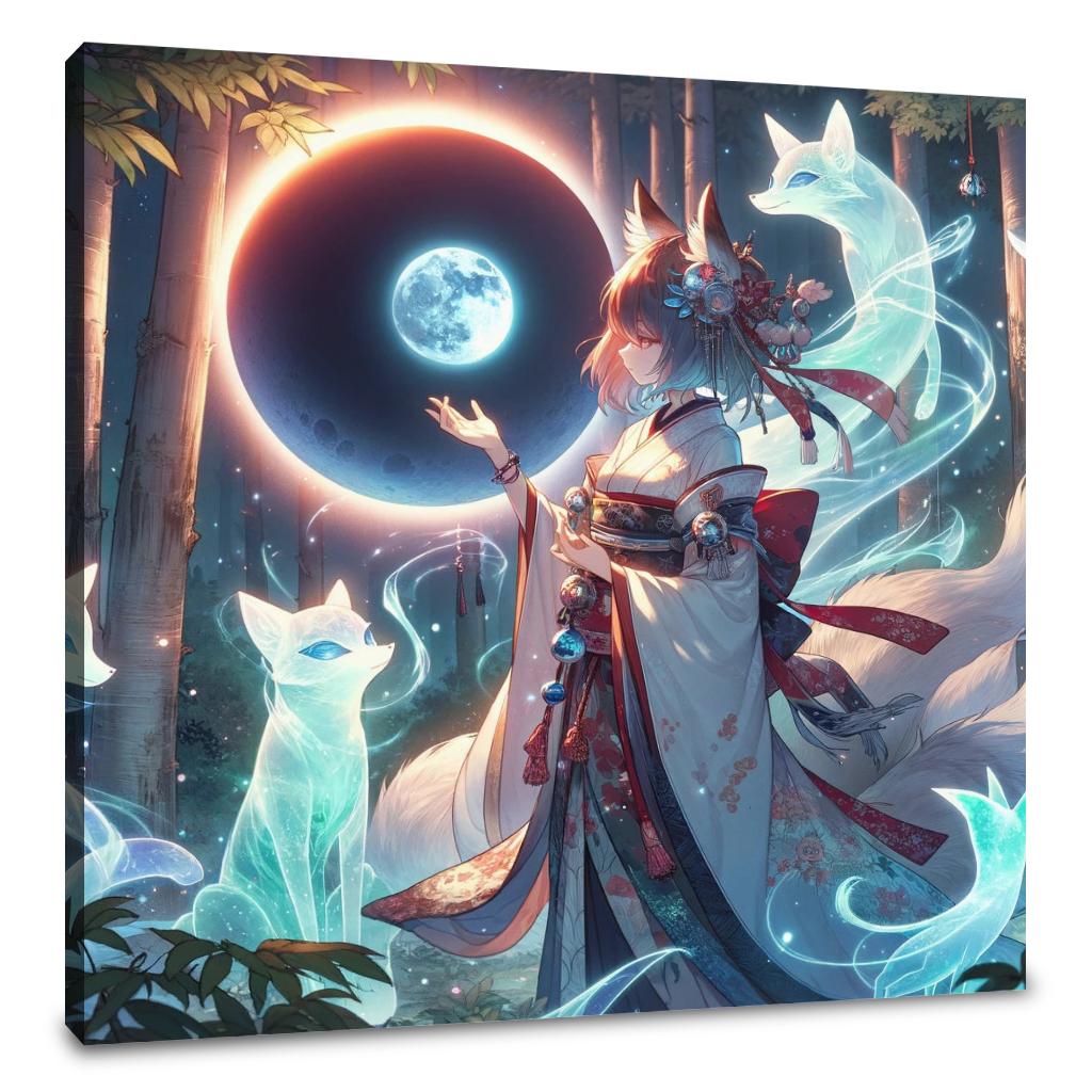 Eclipse Fox Spirit Bond Canvas - Main Image