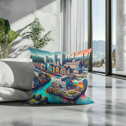 Newcastle Ouseburn Valley Creative Fusion Cotton Cushion - Secondary Image 3