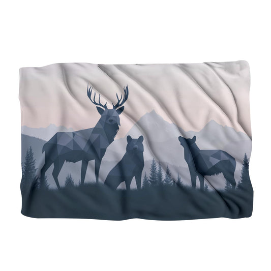 Sombre Wildlife Geometry Blanket - Main Image