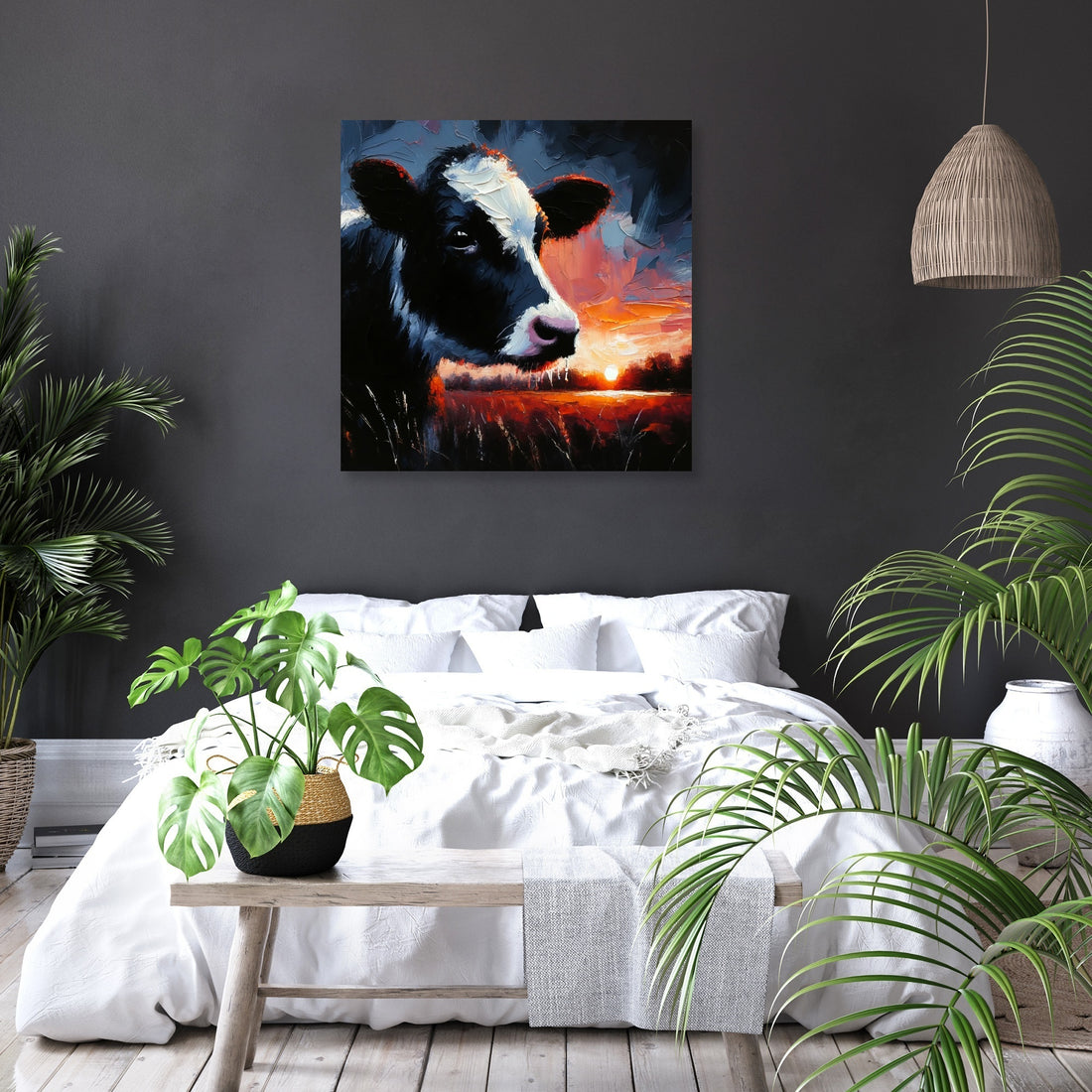 Dusk Solitude Cow Canvas - Secondary Image 6