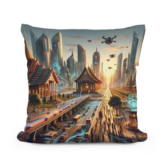 Past Meets Future Cotton Cushion - Main Image