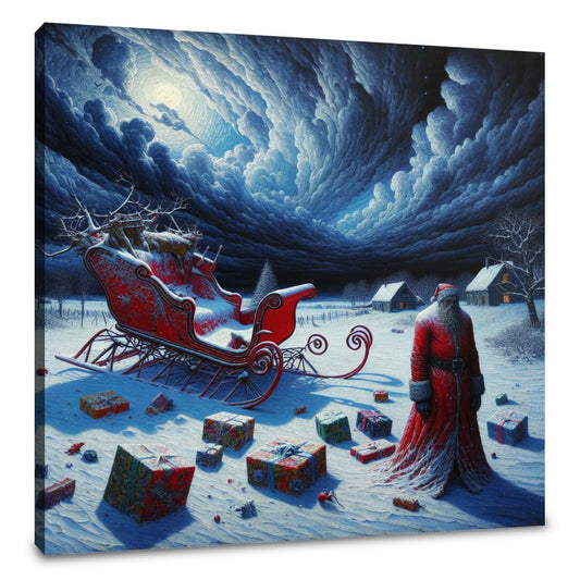 Santa's Somber Nightfall Canvas - Main Image