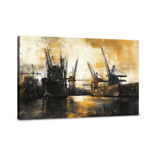 Shipyard Silhouette Canvas - Main Image