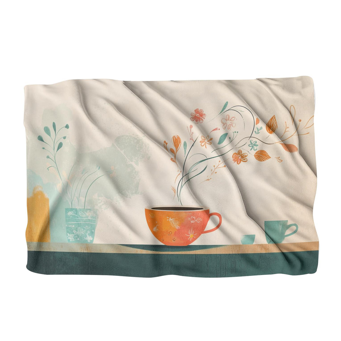 Floral Coffee Swirl Blanket