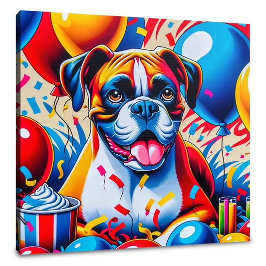 Festival of Colors Boxer Celebration Canvas - Main Image