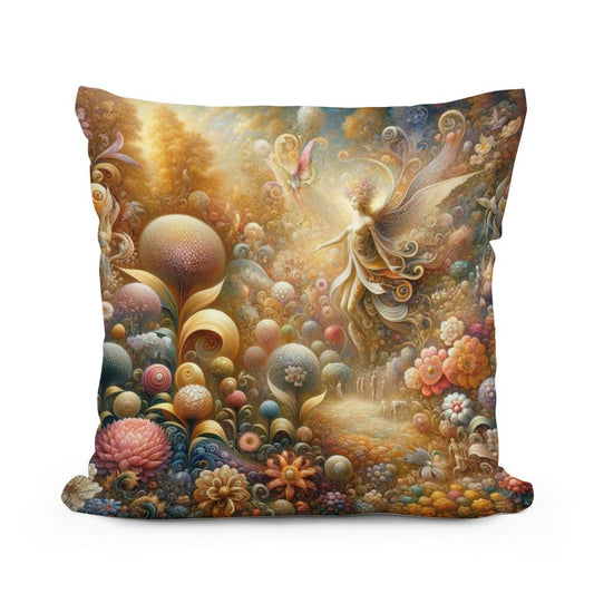 Garden of Dreams Cotton Pillow - Main Image