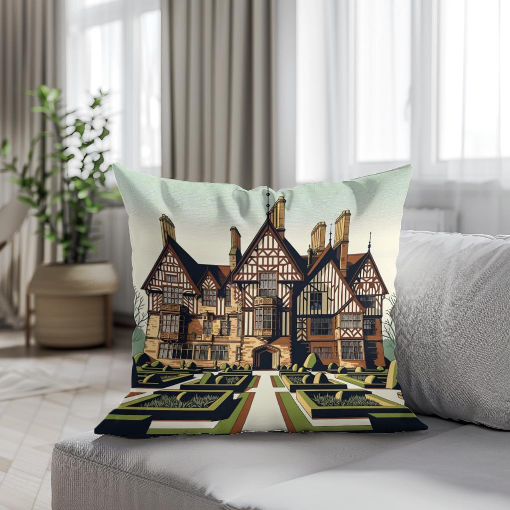 Edinburgh Speke Hall Minimalist Vision Cotton Cushion - Secondary Image 4