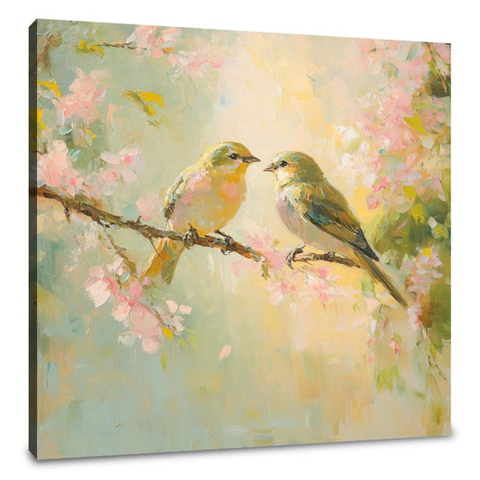 Lovebirds on Blossom Canvas - Main Image