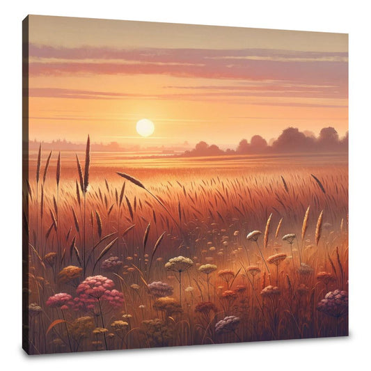 Golden Evening Field Canvas - Main Image